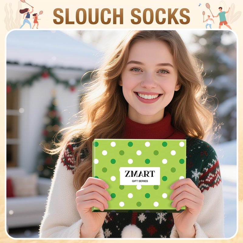 Zmart Women Slouch Socks - Cozy Scrunch Socks, 80s Style in White, Black, Orange & Cream - Image 5